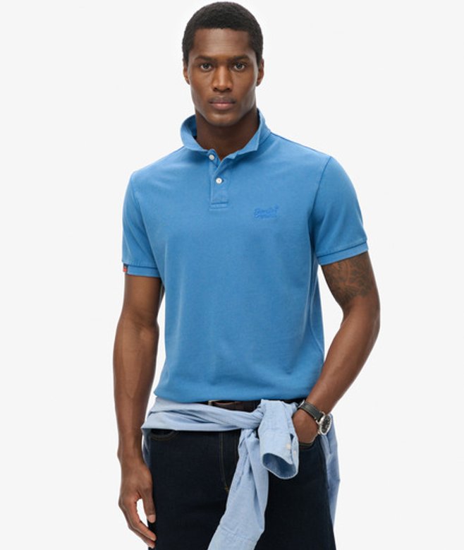 Superdry Vintage Destroy Poloshirt Blue