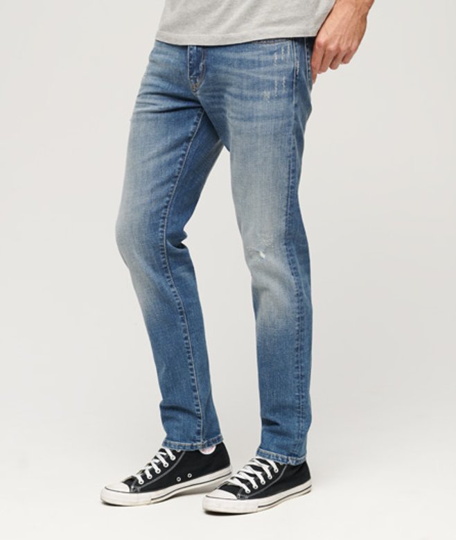 Superdry Vintage Slimfit Jeans van Biologisch Katoen Lichtblauw
