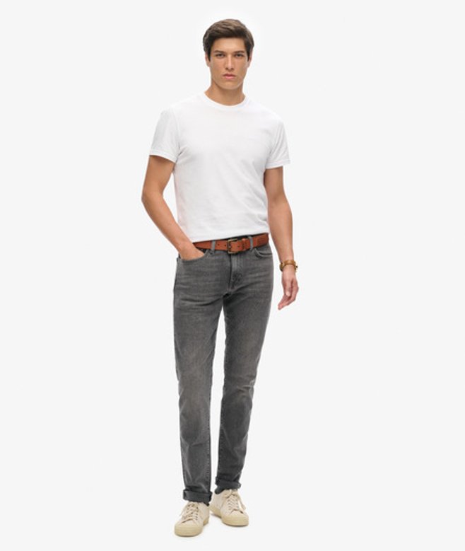 Superdry Vintage Slimfit Jeans van Biologisch Katoen Grijs