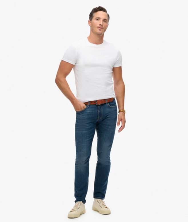 Superdry Vintage Slimfit Jeans van Biologisch Katoen Blauw