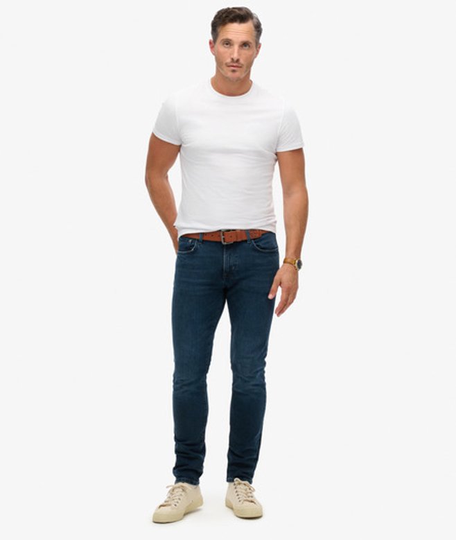 Superdry Vintage Slimfit Jeans van Biologisch Katoen Donkerblauw