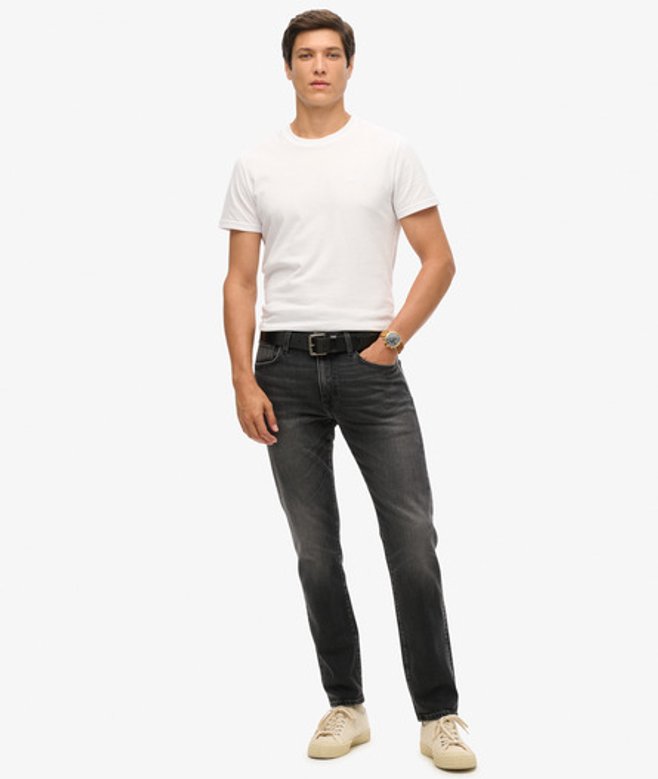 Superdry Vintage Slimfit Jeans van Biologisch Katoen Donkergrijs