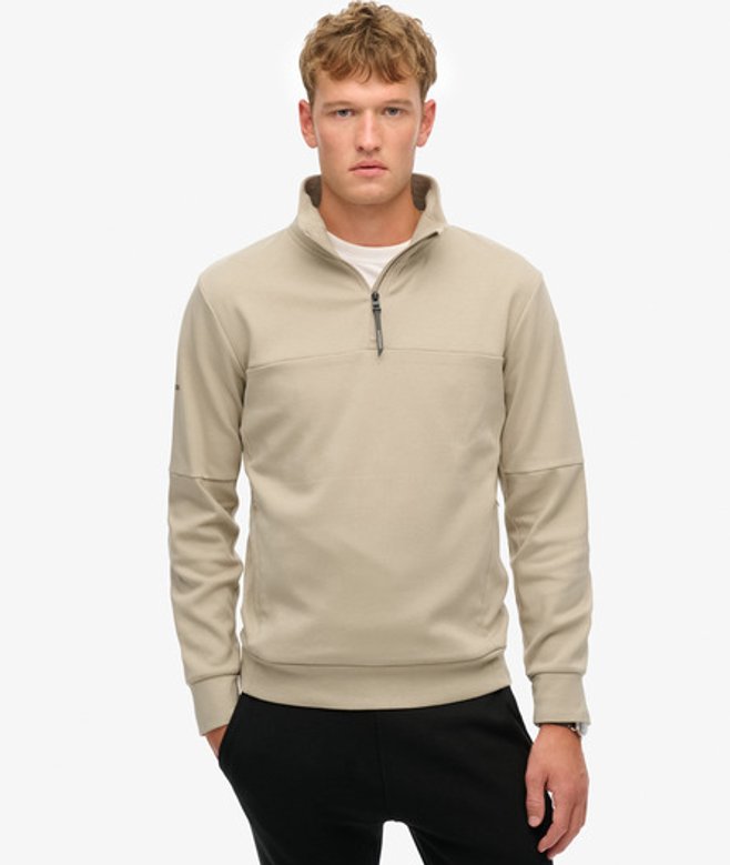 Superdry Tech Sweatshirt met Halve Rits en Losse Pasvorm Brown