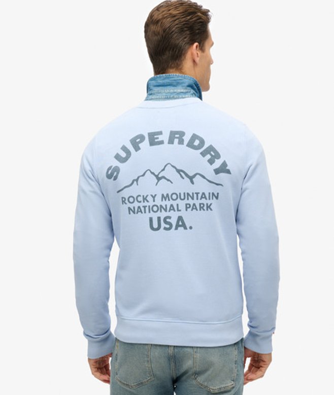 Superdry Lo-fi Outdoor Mono Relaxed Sweatshirt met Ronde Hals Light Blue
