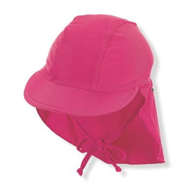 Sterntaler pet met piek met nekbescherming magenta