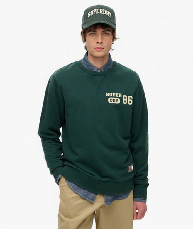 Superdry Atheltic Sweatshirt met Print Green