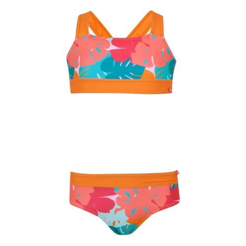 Regatta Meisjes Dakaria III Bikini Set met Tropische Bladeren 13 Years oranje/blauw