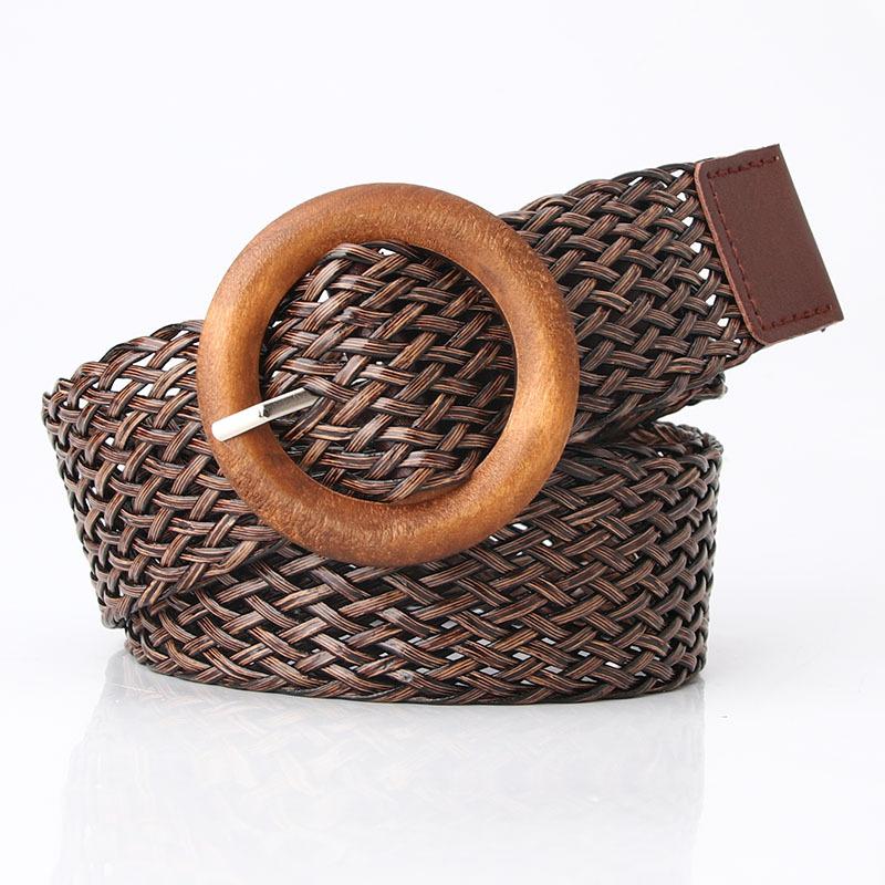 Mary6 Nieuwe dames nationale stijl geweven riem Mori Girl All-Match mode geweven lederen riem jurk decoratief zwart