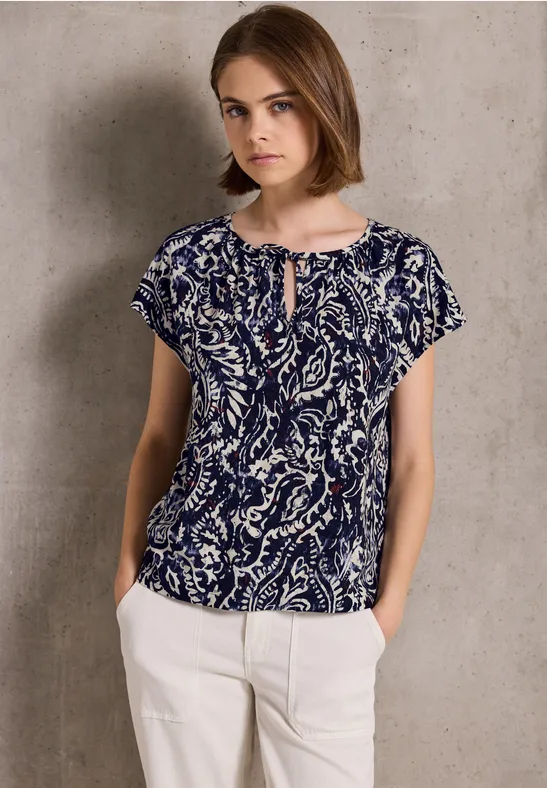 Street One Studio Gedessineerde blouse met rimpels