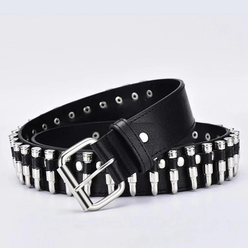 Mango Event Nieuwe mode dames leer punk riem holle klinknagel luxe merk riem persoonlijkheid rock wild verstelbaar jonge trend riem2023Nieuw 110cm
