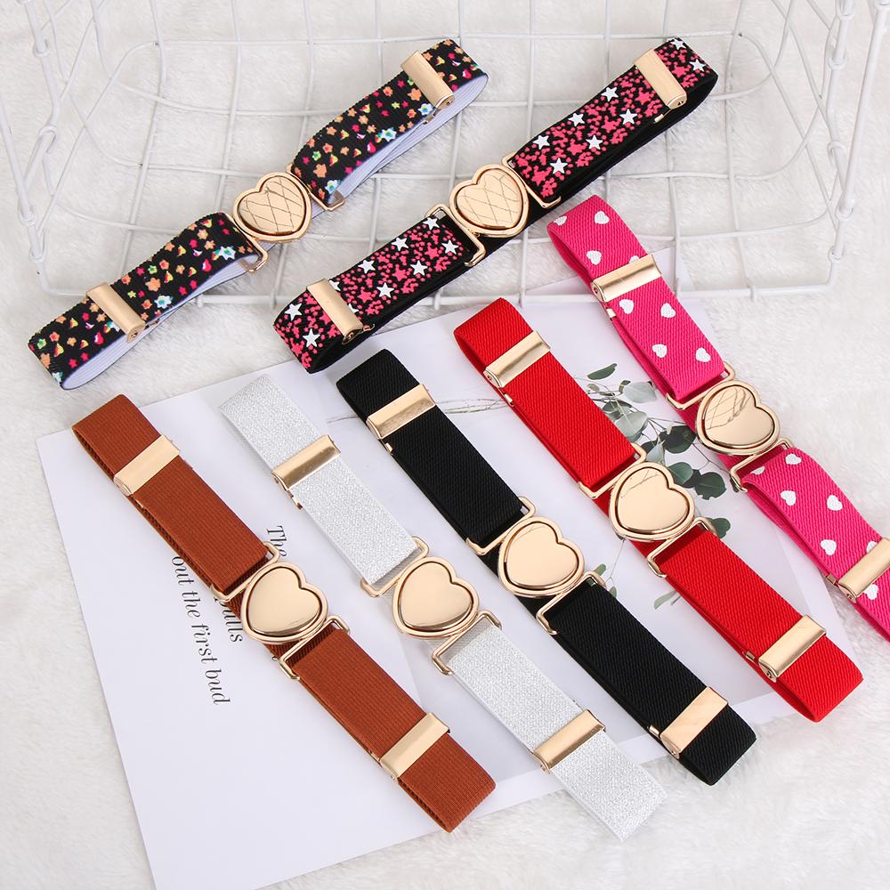 Uouangxue Elastische Kinder Hart Riem Stretch Meisjes Elastische Riemen Taille Riem Jurken 5