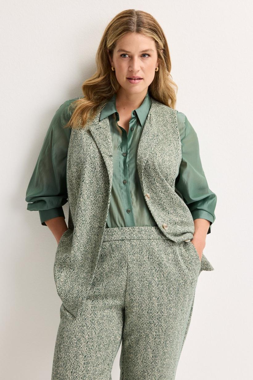 Mayerline Gilet In Jersey Met Visgraatmotief