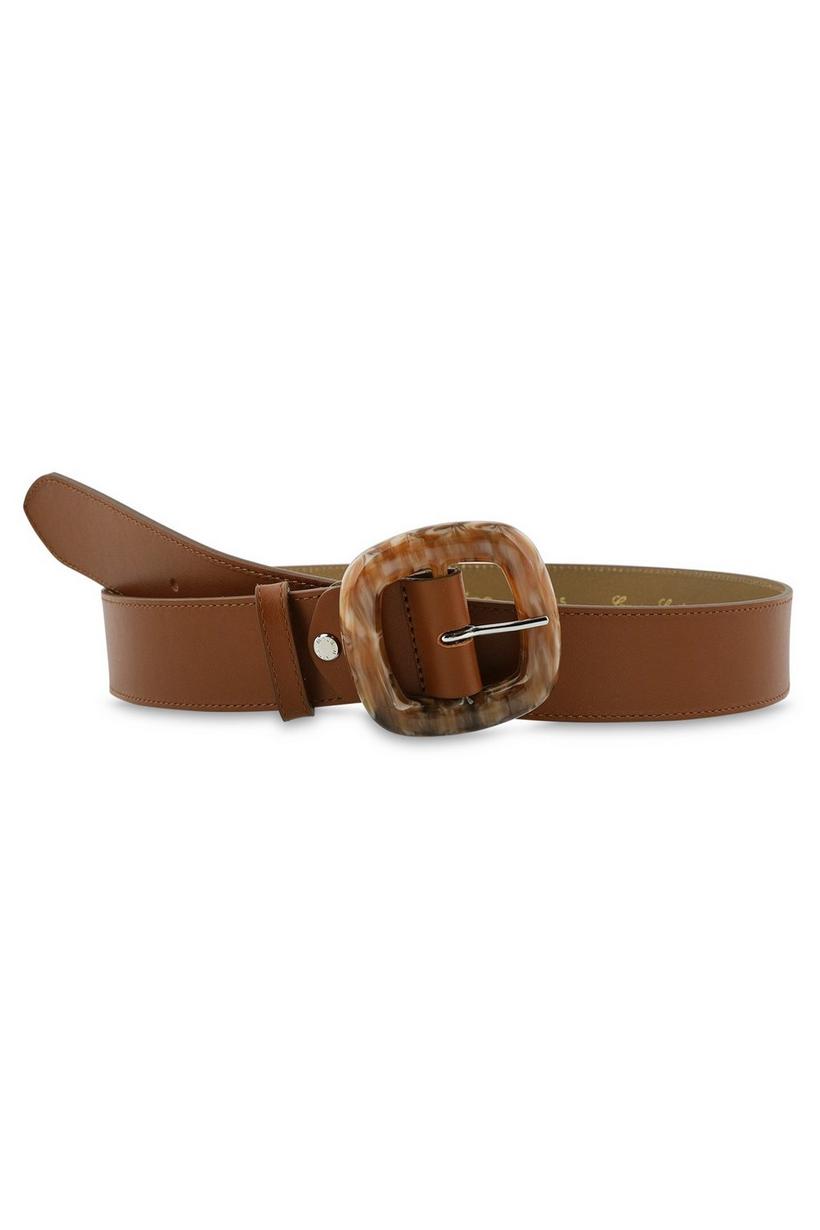 Mayerline Leren Riem Met Gemarmerde Gesp