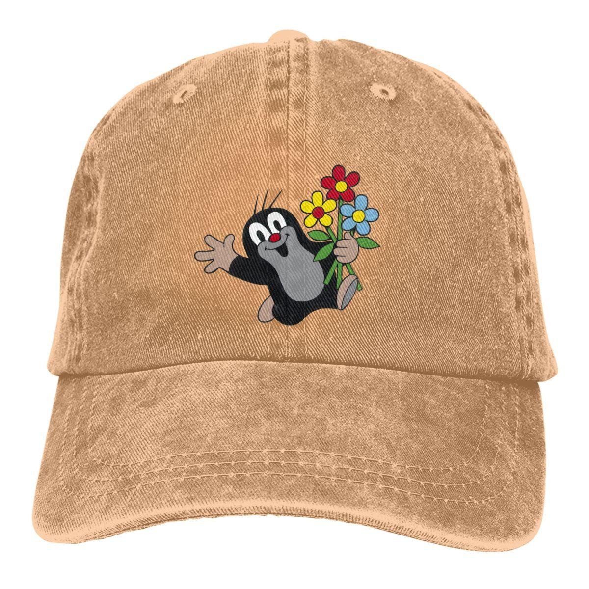 91421224MABNCF2A91 Krtek The Mole Multicolor Hat Peaked Women's Cap Happy Flower Gepersonaliseerde Vizier Bescherming Hoeden One Size