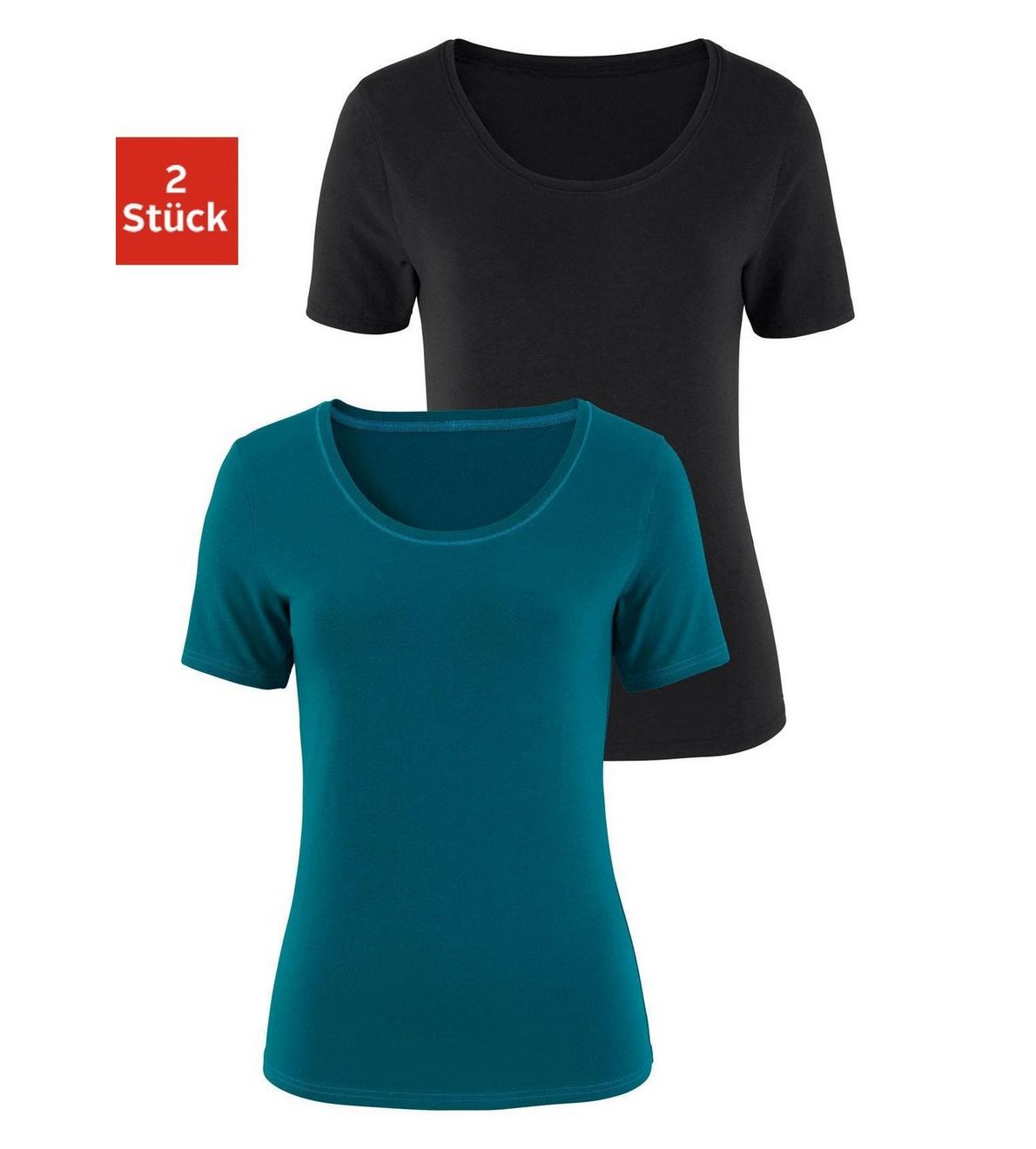 Vivance T-shirt Elastische katoenkwaliteit (Set van 2)