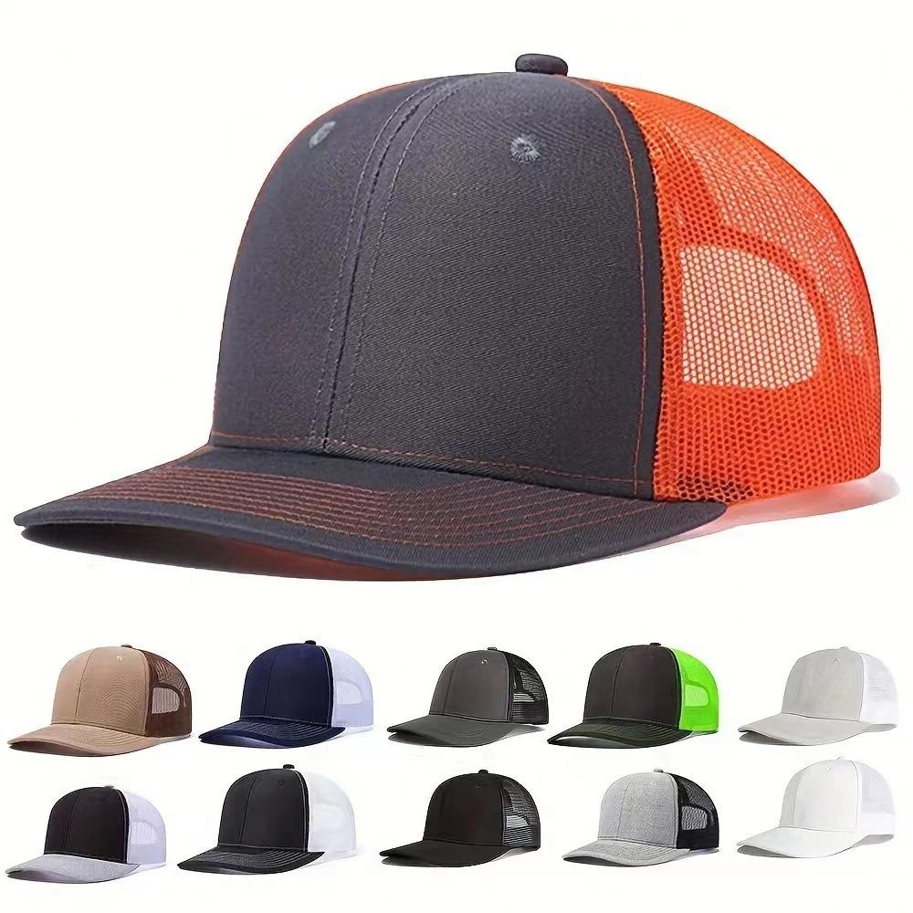 UP POSITIVE Nieuwe Unisex Trucker Hoed Licht Gebogen Rand Stijl Baseball Cap Mannen Vrouwen Casual Ademende Zomer Cap 55cm-60cm lichtgrijze kleur/zwart