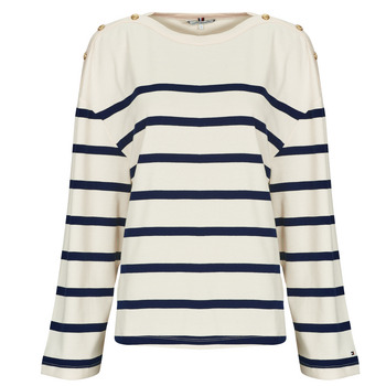 Tommy Hilfiger T-Shirt Lange Mouw  LWK GOLD BUTTON BOAT-NK LS TEE