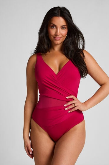Hunkemöller Badpak Shaping Shell Mesh Roze