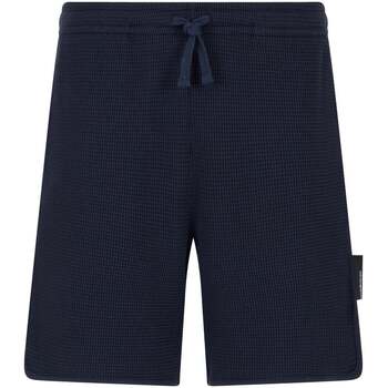 Emporio Armani Korte Broek  Waffle Jersey Lounge Shorts Navy Blue