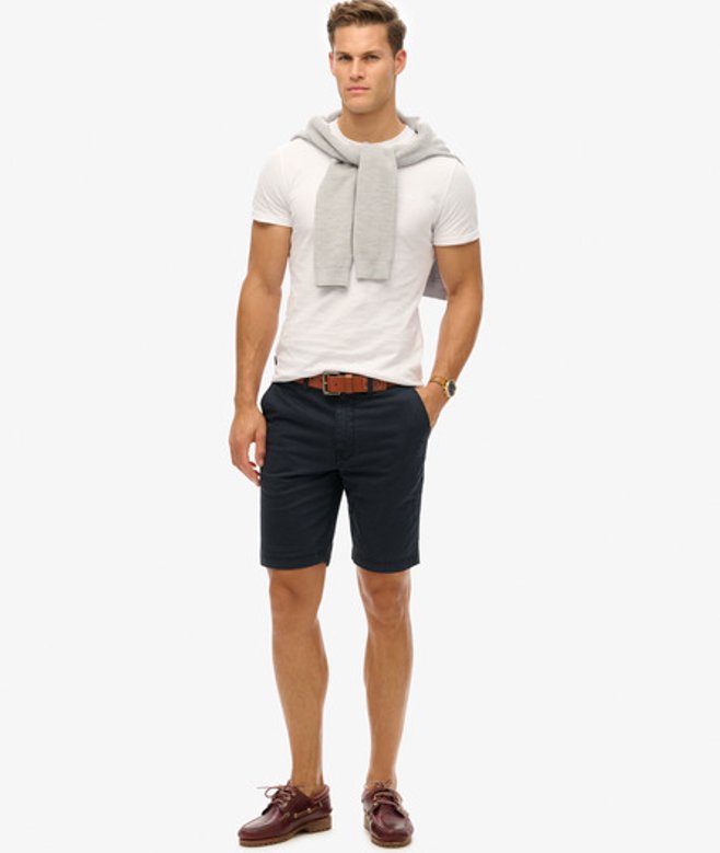 Superdry Vintage International Chinoshort Blauw