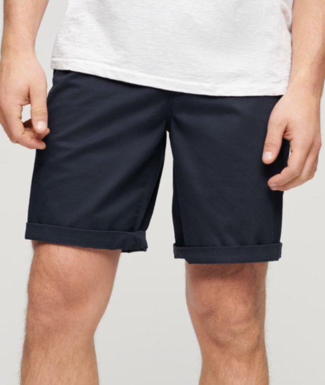 Superdry Slimfit Chinoshort met Stretch Blauw