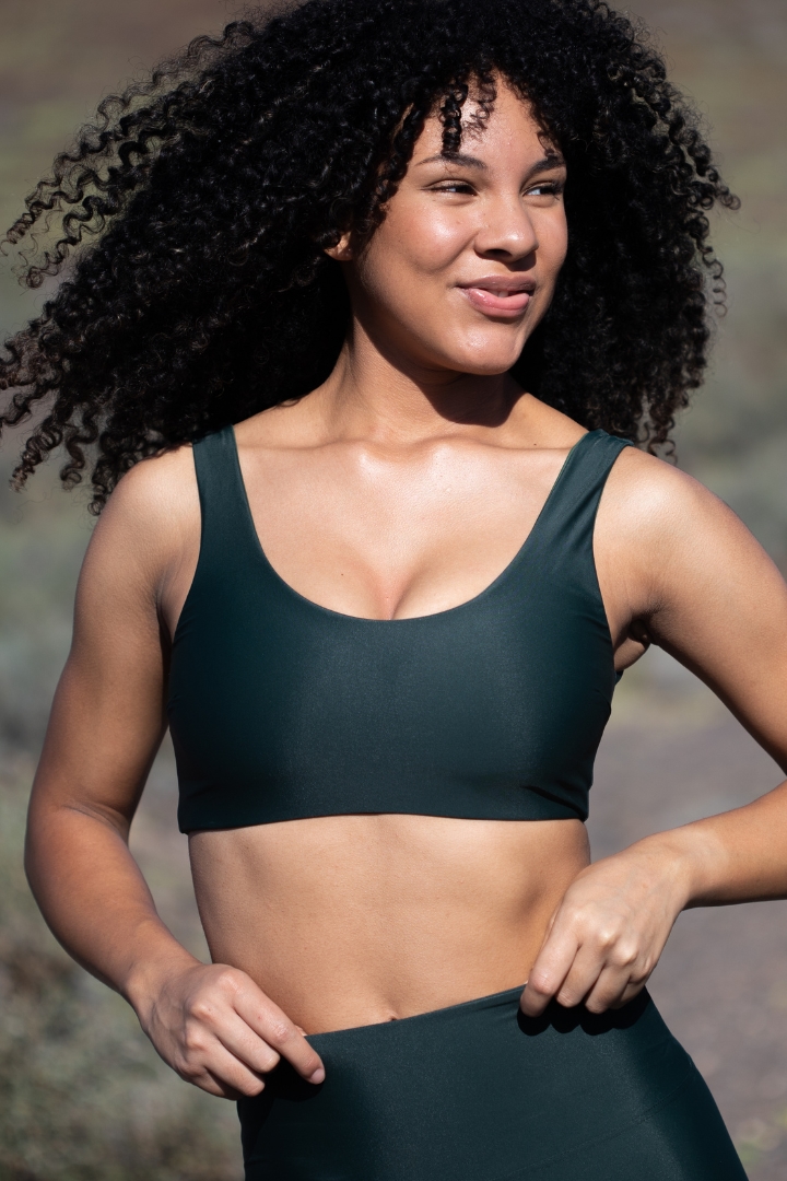 Inaska Damen vegan Wendbares Bikinioberteil Pure Nature DunkelgrÃ¼n & MoosgrÃ¼n