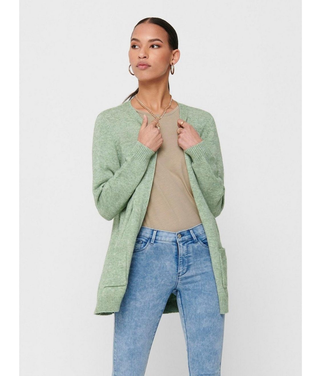 Only Vest ONLLESLY L/S OPEN CARDIGAN KNT NOOS