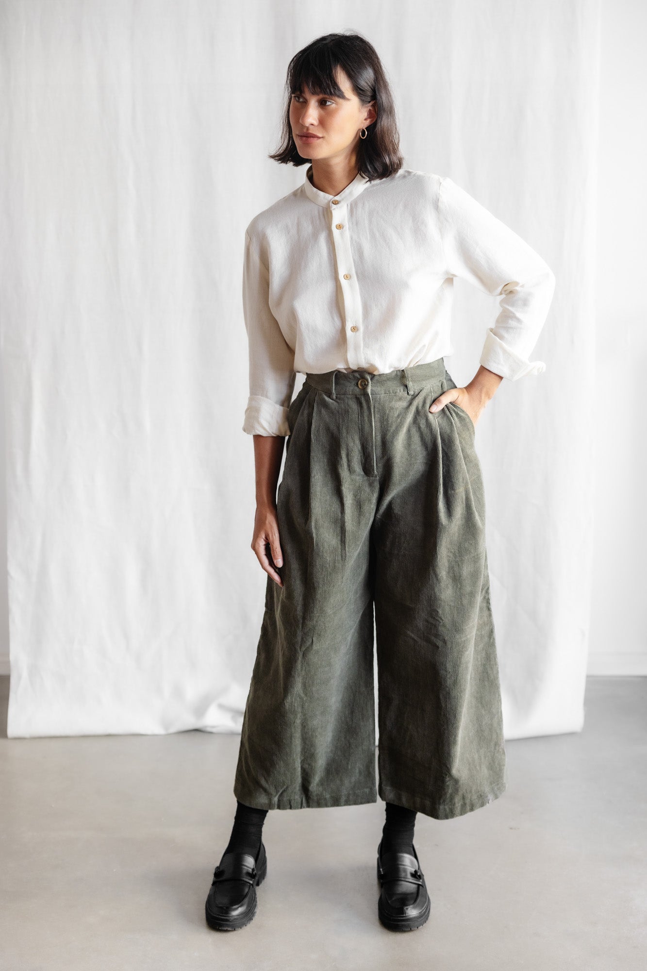 Jyoti Fair Works Damen vegan Culotte Awa Pistazie GrÃ¼n