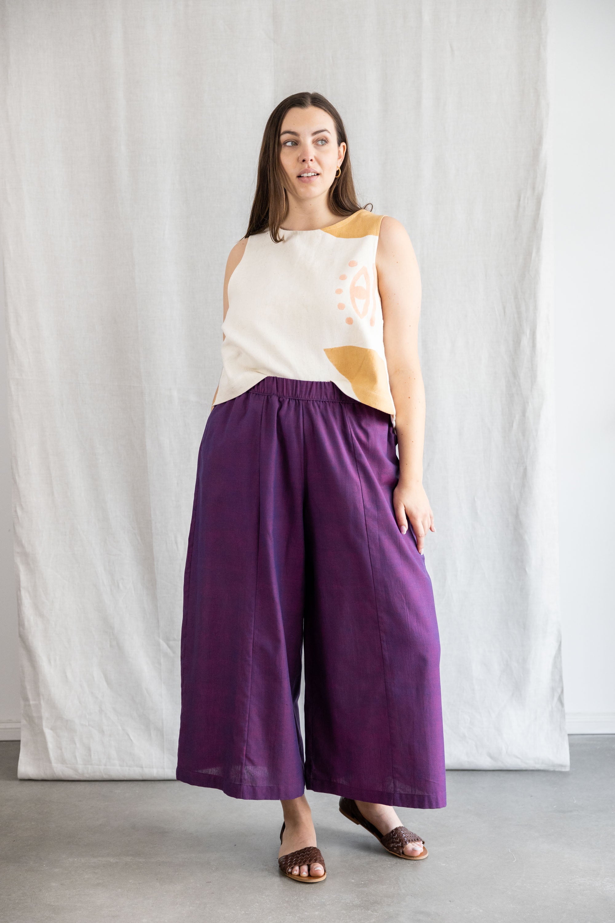 Jyoti Fair Works Damen vegan Culotte Padma Brombeer Lila