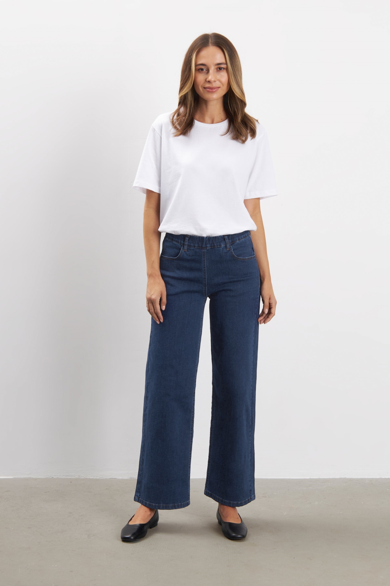 LAURIE Damen vegan Jeans Donna Locker Kurz LÃ¤nge Dunkelblau