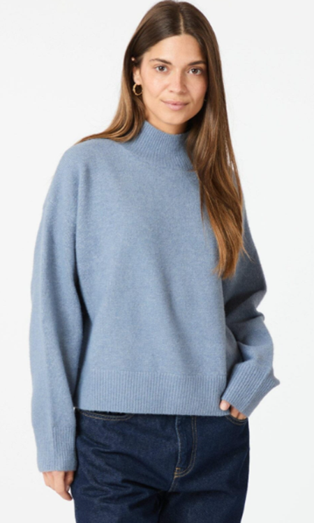 Neo Noir Pauline knit blouse smoke blue