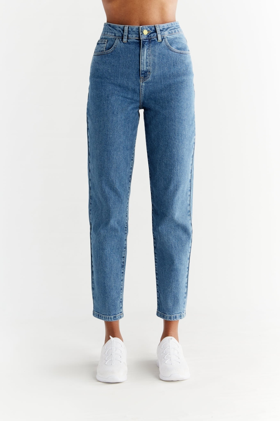 Evermind Damen vegan Jeans Mom Fit Sapphire Blue