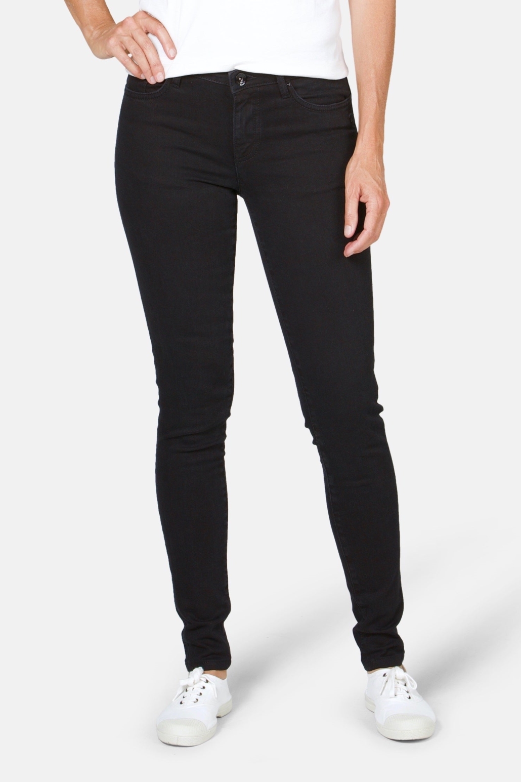 TORLAND Damen vegan Skinny Jeans Rosa Schwarz