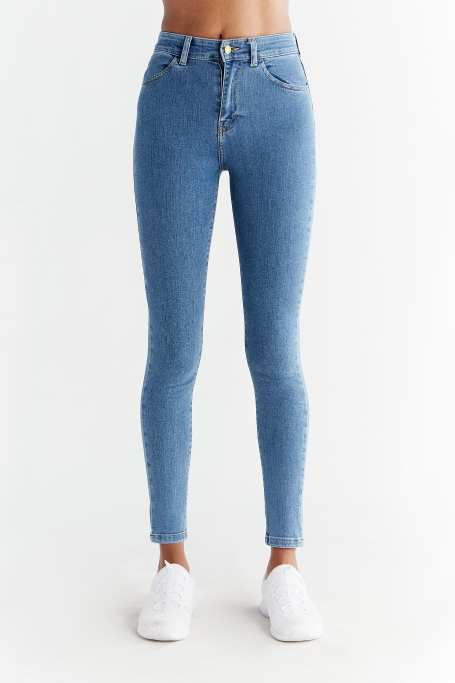 Evermind Damen vegan Jeans Skinny Fit Saphirblau