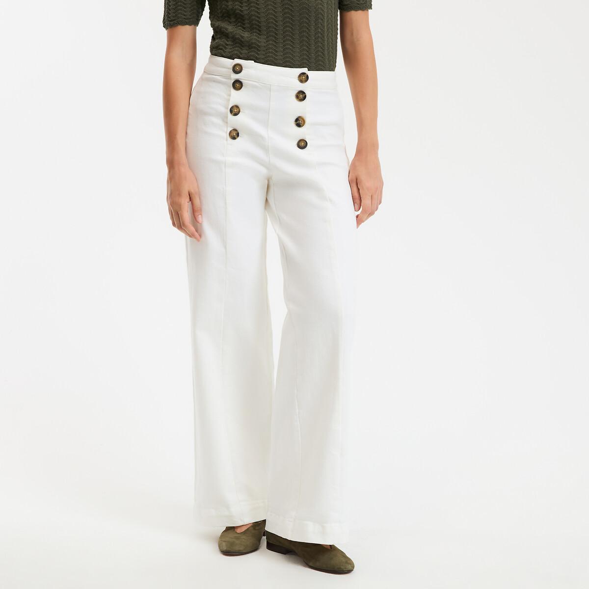 LA REDOUTE COLLECTIONS Wijde jeans in matrozenstijl, hoge taille