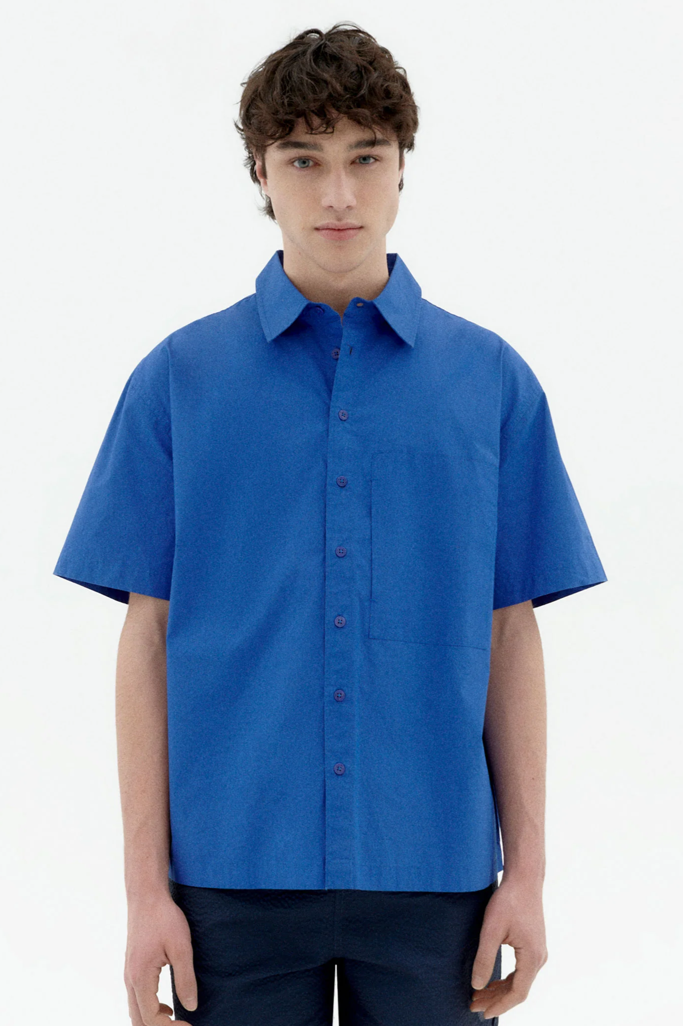 Thinking mu Herren vegan Shirt Loose Kurt Blau