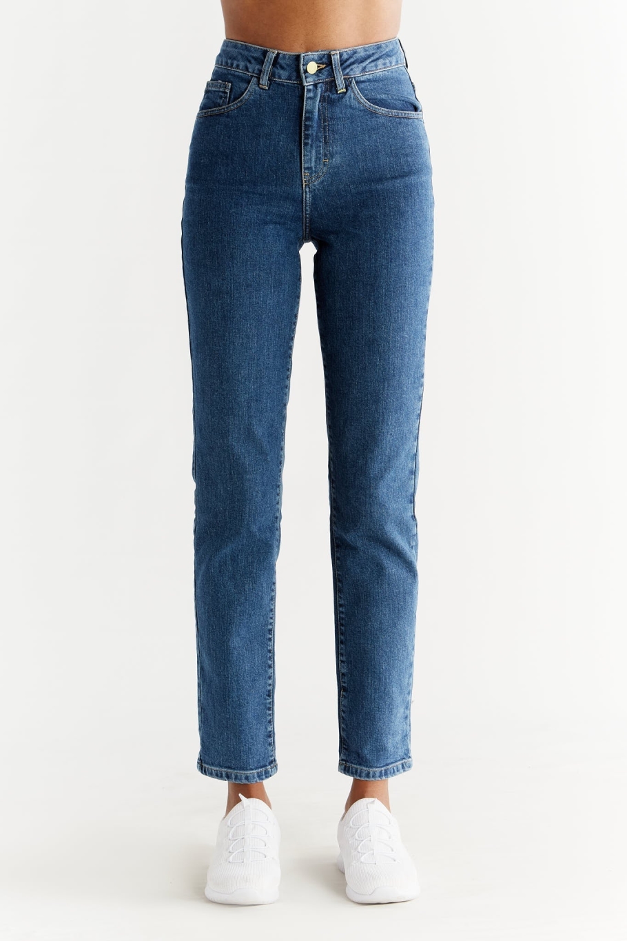 Evermind Damen vegan Jeans Regular Fit Lapis Blue