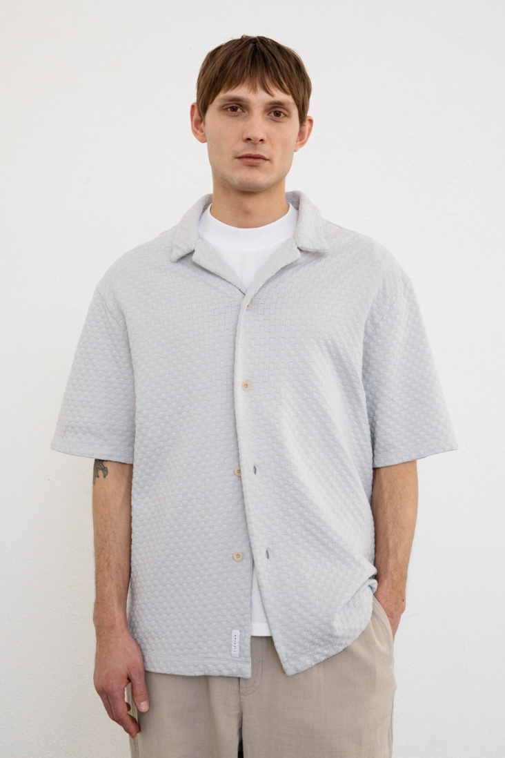 Rotholz Herren vegan Shirt Gestrickt Bowling Grau