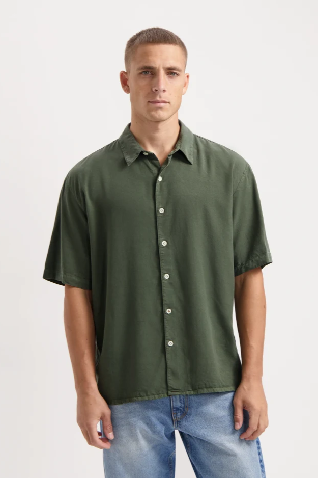 Kuyichi Herren vegan Shirt Ben Ss MoosgrÃ¼n
