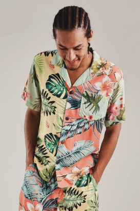 KOMODO Herren vegan Shirt Wave Tropical Multicolour