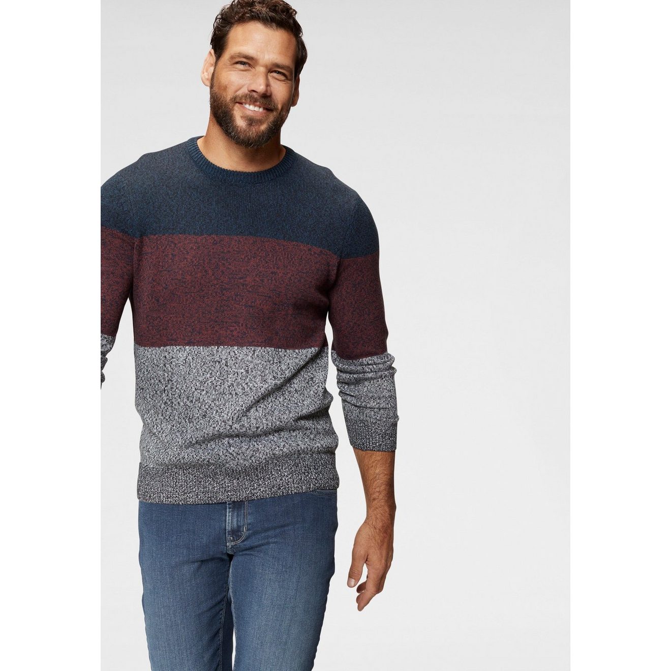Man's World Trui met ronde hals Tot maat 5 XL