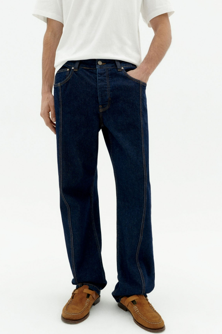 Thinking mu Herren vegan Denim-Hose Rainn Medium Wash Blau