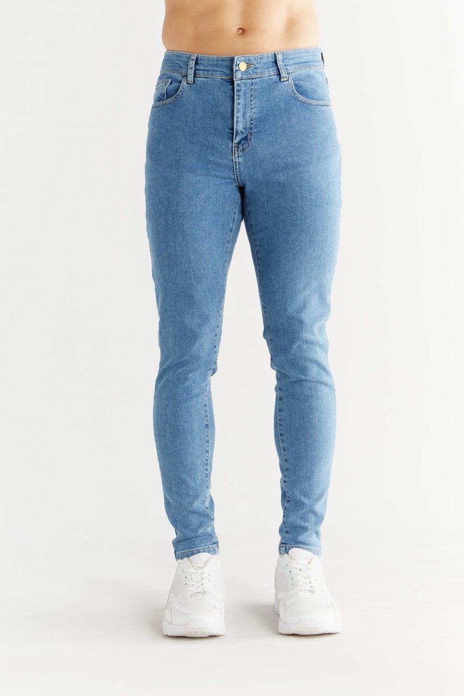 Evermind Herren vegan Jeans Skinny Fit Day Himmelblau