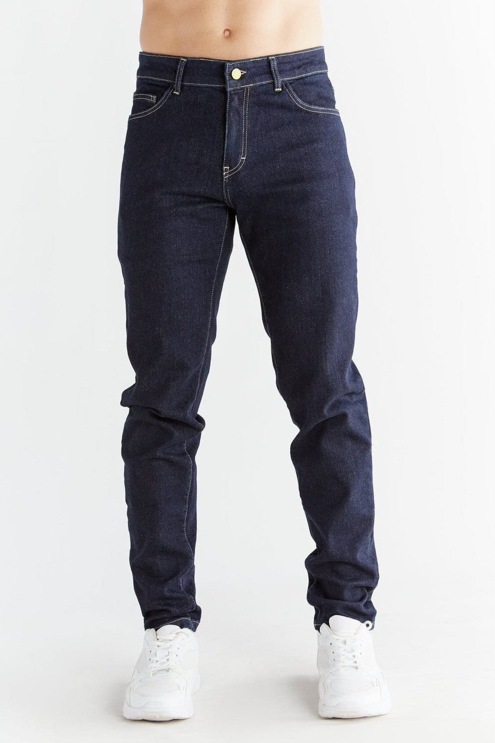 Evermind Herren vegan Jeans Slim Fit Dunkles Schieferblau