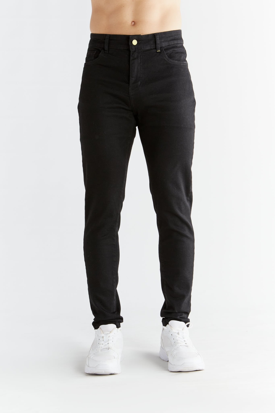 Evermind Herren vegan Jeans Skinny Fit Coal Schwarz