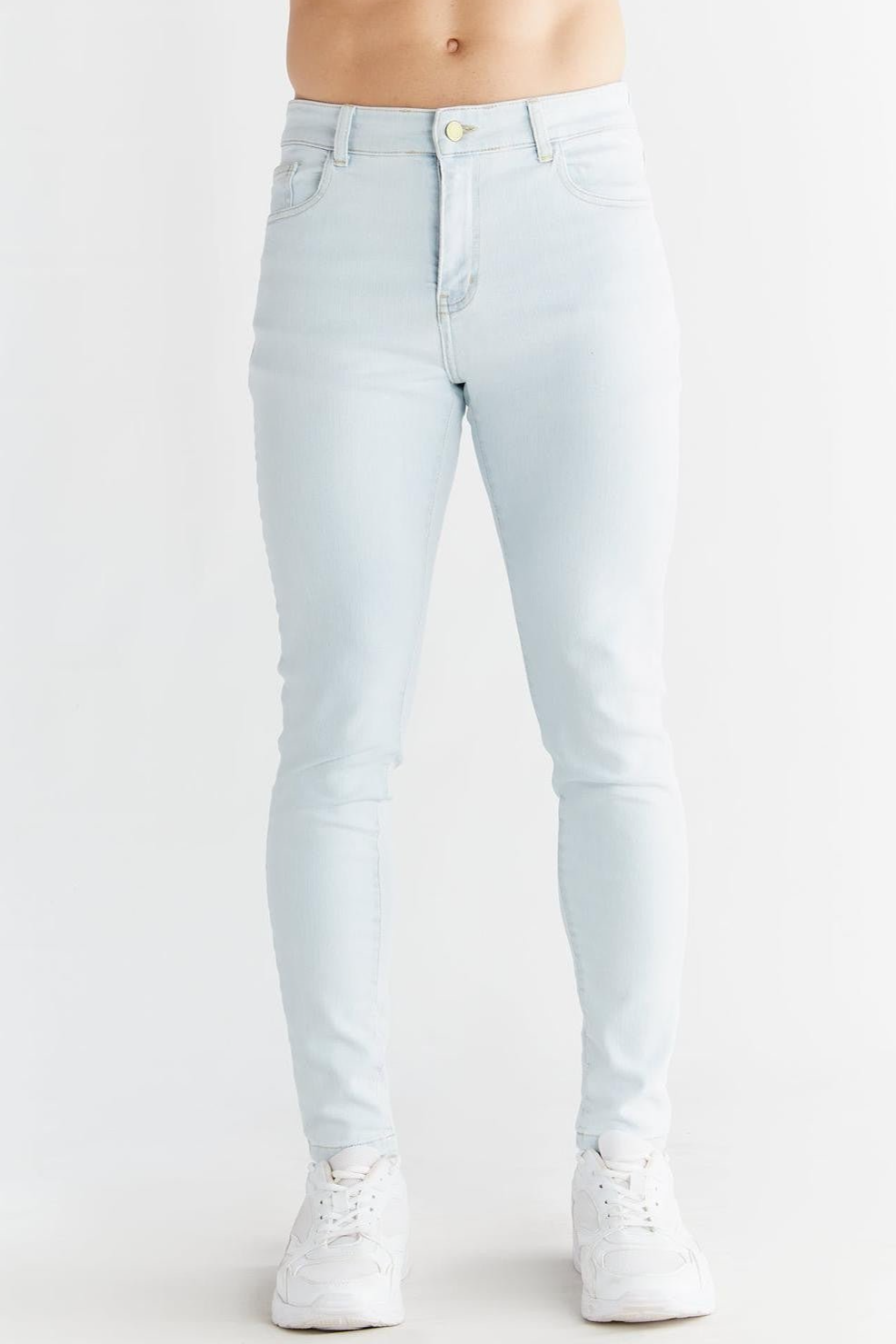 Evermind Herren vegan Jeans Skinny Fit Eisblau