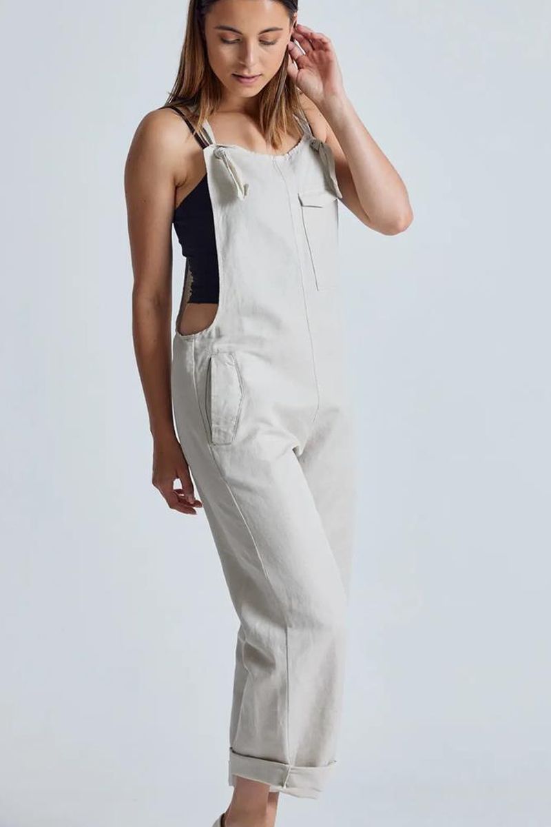 Flax and Loom Damen vegan Latzhose Leinen Mary Lou Natural Beige