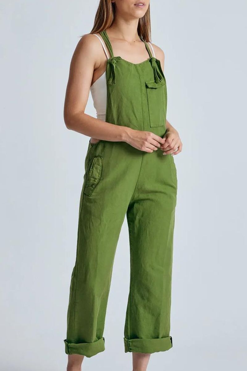 Flax and Loom Damen vegan Latzhose Leinen Mary Lou Spring Green