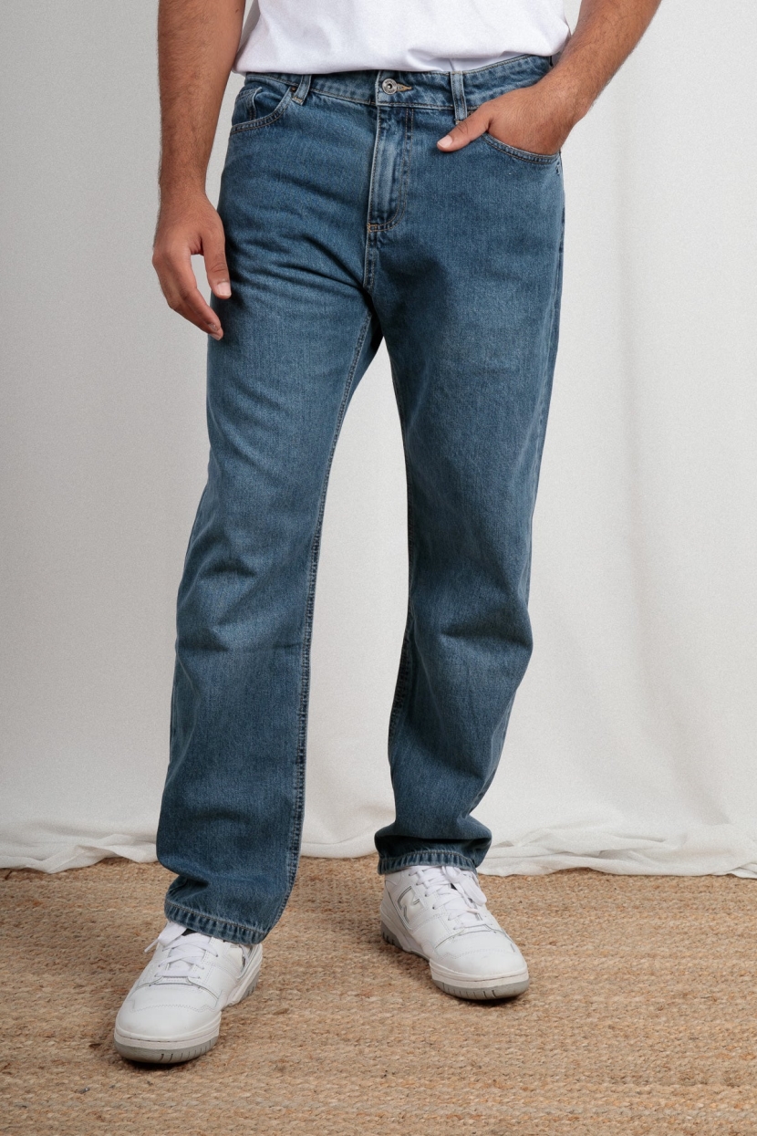 TORLAND Herren vegan Jeans Straight Fit Sven Mid Indigo