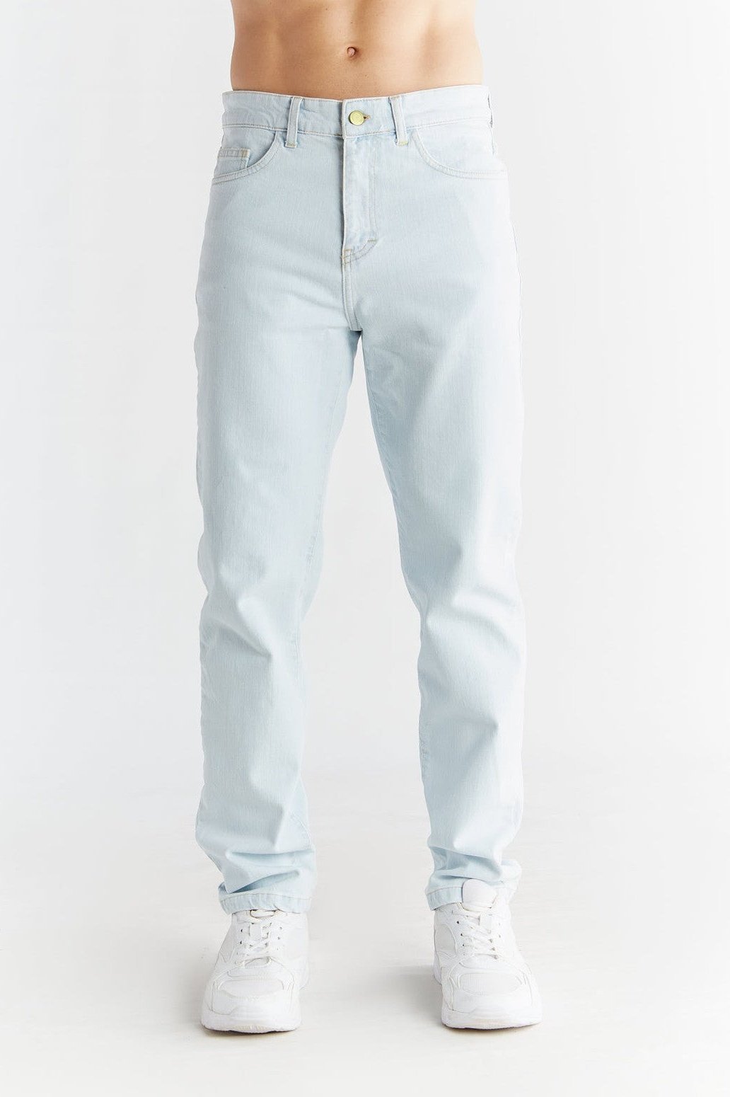 Evermind Herren vegan Jeans Straight Fit Eisblau
